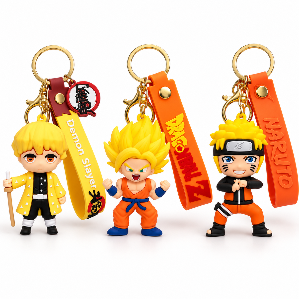 Anime Keychain Trio – 3 Exclusive Designs